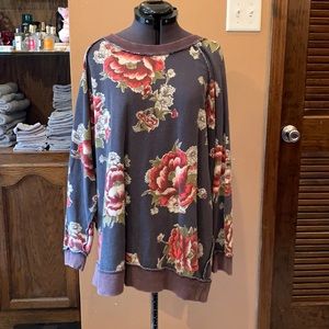 Free People Sweaters Free People Go On Get Floral Oversized Sweater XS